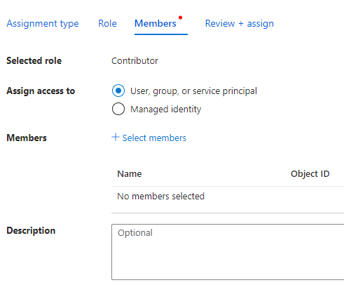 Azure subscription IAM members