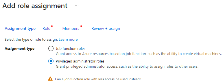 Azure subscription IAM role