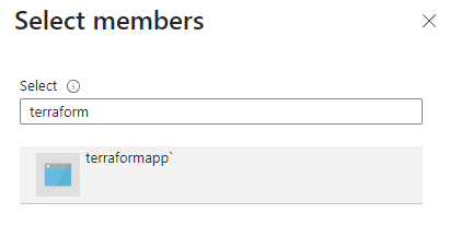 Azure subscription IAM select members