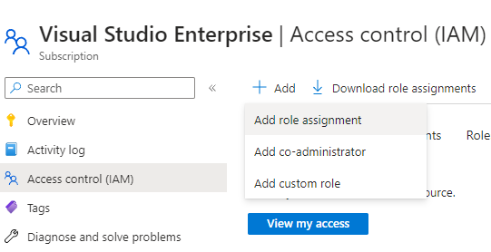 Azure subscription IAM